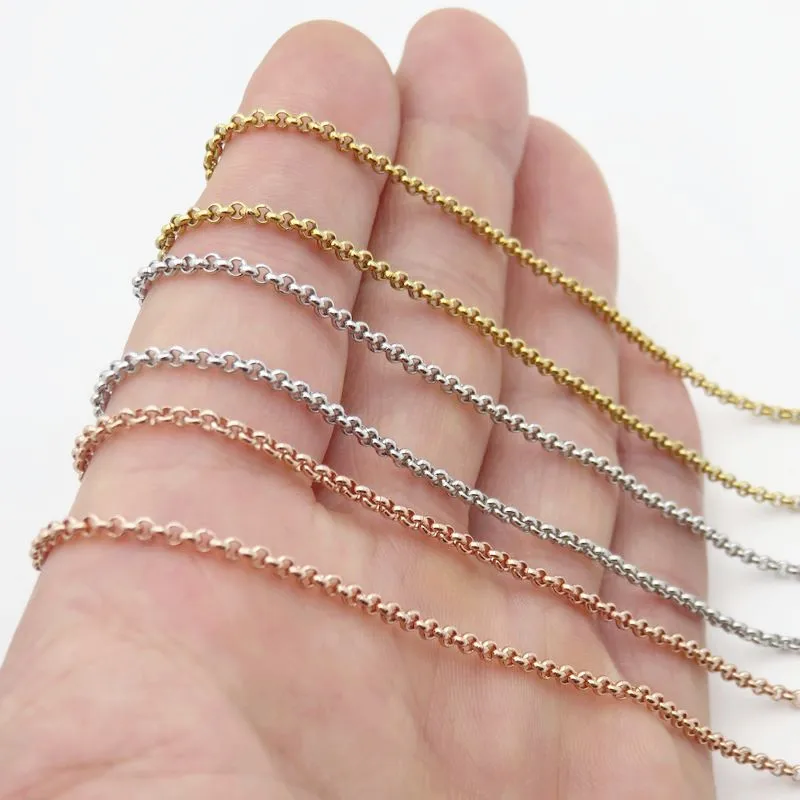 3colors Stainless Steel Rolo O Chains DIY Jewelry Necklace Bracelet Chains For Man And Women WholeSale Price
3colors Stainless Steel Rolo O Chains DIY Jewelry Necklace Bracelet Chains For Man And Women WholeSale Price