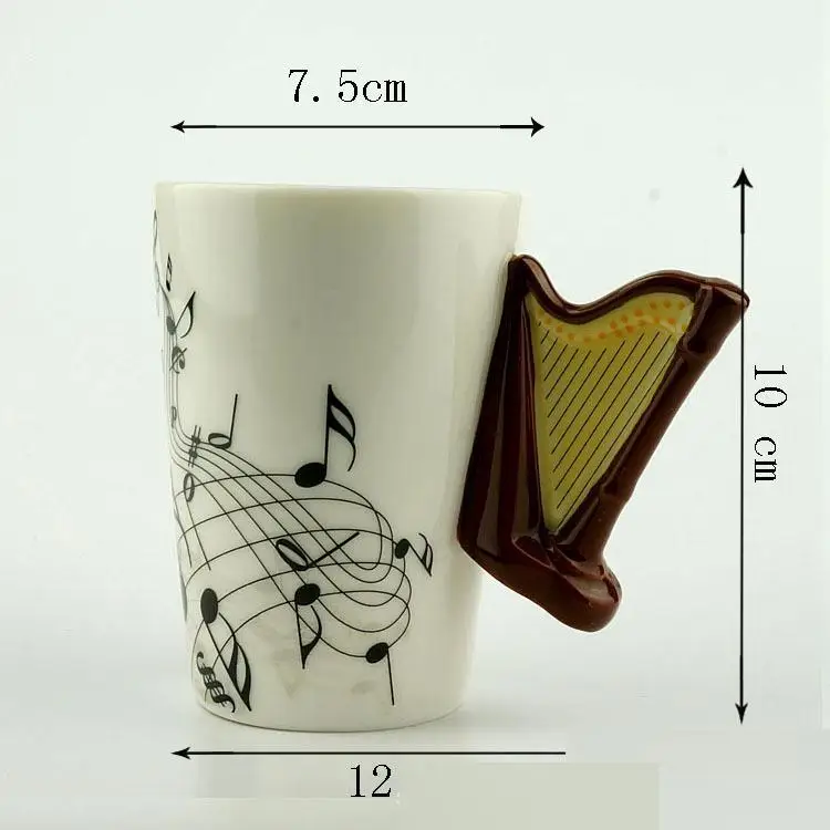 Novelty 220ml Harp Ceramic Cup Personality Music Note Milk Juice Lemon Mug Coffee Tea Cup Christmas New Year Gift
Novelty 220ml Harp Ceramic Cup Personality Music Note Milk Juice Lemon Mug Coffee Tea Cup Christmas New Year Gift