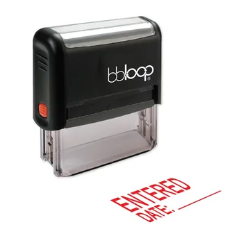 BBloop "ENTERED" W/Date Line Self-Inking Stamp, Rectangular, Laser Engraved, RED
BBloop "ENTERED" W/Date Line Self-Inking Stamp, Rectangular, Laser Engraved, RED