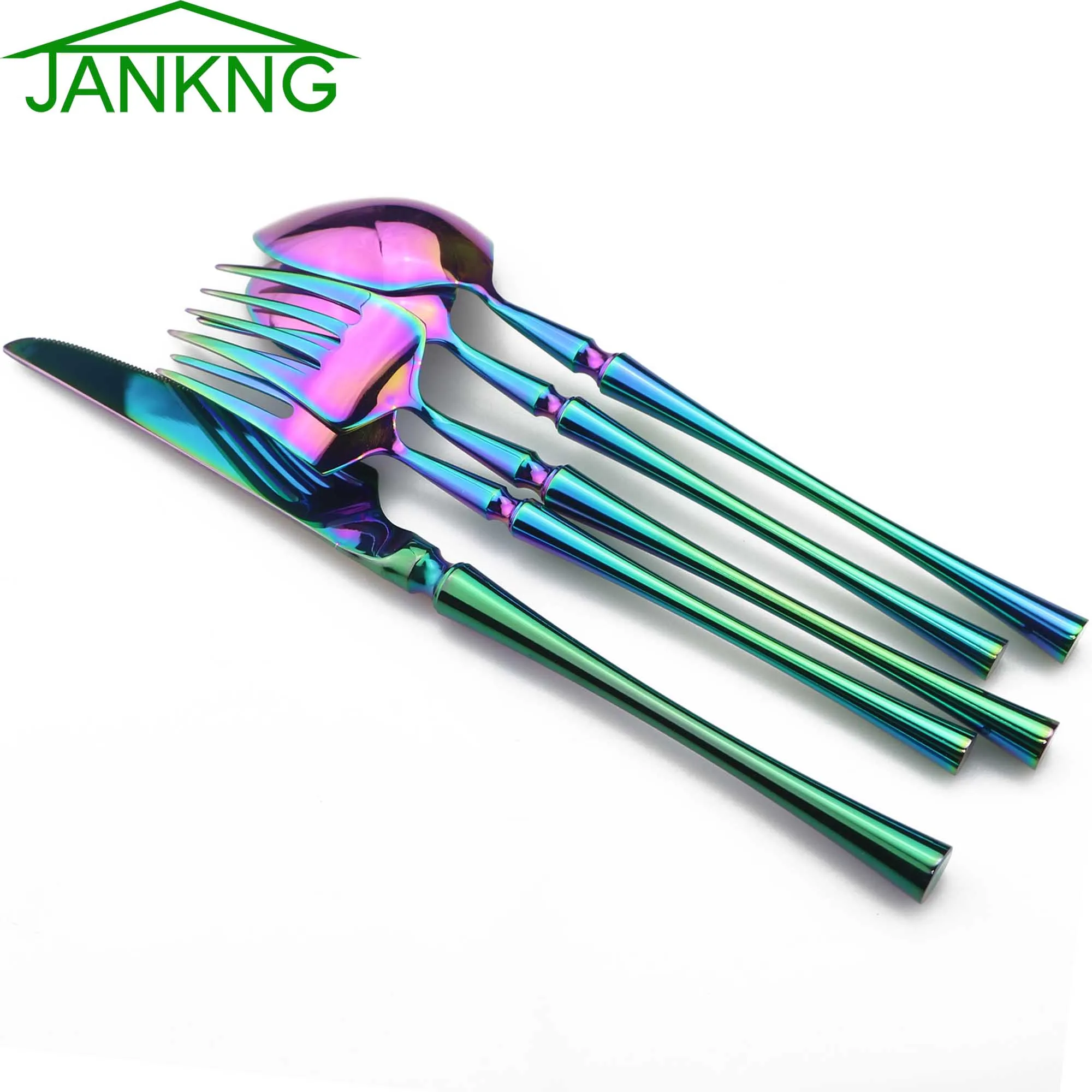 JANKNG 20Pcs/set Colorful Rainbow Dinnerware Set 304 Stainless Steel Western Cutlery Set Kitchen Food Black Tableware Dinner Set
JANKNG 20Pcs/set Colorful Rainbow Dinnerware Set 304 Stainless Steel Western Cutlery Set Kitchen Food Black Tableware Dinner Set