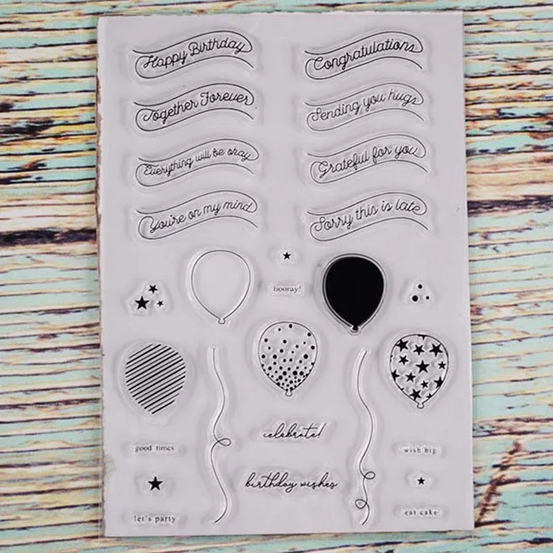 Balloons transparent clear stamp for DIY Scrapbooking/Card Making/Kids Christmas Fun Decoration Supplies
Balloons transparent clear stamp for DIY Scrapbooking/Card Making/Kids Christmas Fun Decoration Supplies
