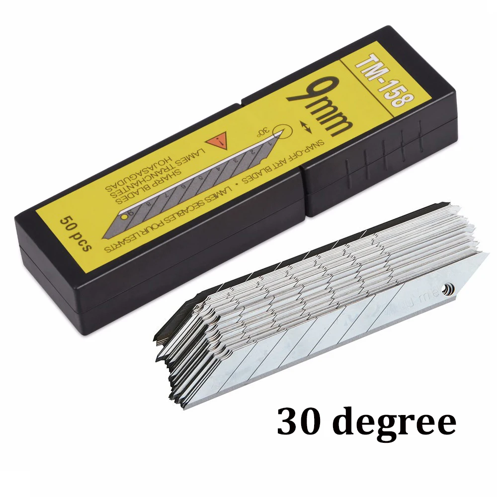 EHDIS 50pcs Carbon Vinyl Auto Replacement Blades 30 Degree Foil Film Car Wrap Cutter Knife Blade Wrapping Sticker Accessories
EHDIS 50pcs Carbon Vinyl Auto Replacement Blades 30 Degree Foil Film Car Wrap Cutter Knife Blade Wrapping Sticker Accessories