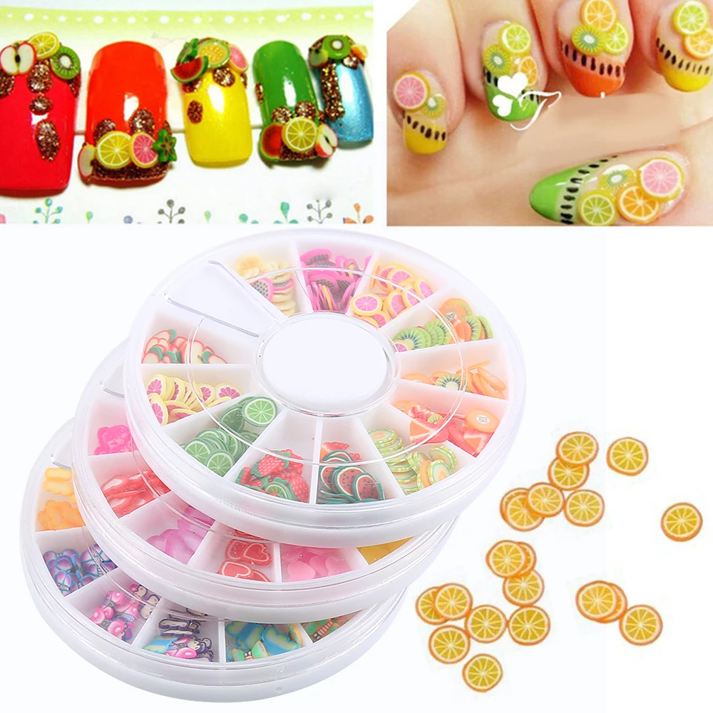 New 1 Box Nail Art Decorations Fruit Slices 3D Polymer Clay Tiny Fimo Wheel Nail Art Rhinestones Decoration Manicure
New 1 Box Nail Art Decorations Fruit Slices 3D Polymer Clay Tiny Fimo Wheel Nail Art Rhinestones Decoration Manicure