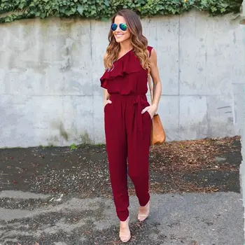 Jumpsuits for women 2018 Summer Ruffle Jumpsuit 2018 Office Work Wear Elegant Wide Leg Jumpsuit V788
Jumpsuits for women 2018 Summer Ruffle Jumpsuit 2018 Office Work Wear Elegant Wide Leg Jumpsuit V788