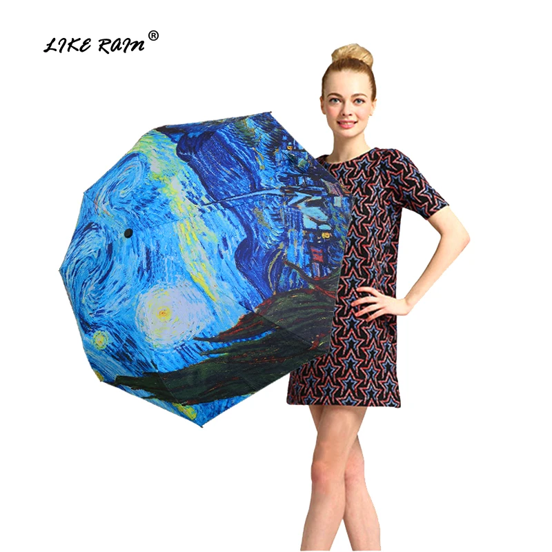 LIKE RAIN Automatic Folding Umbrella Female Art Van Gogh Oil Painting Umbrellas Rain Women Brand Golf Windproof Paraguas UBY01
LIKE RAIN Automatic Folding Umbrella Female Art Van Gogh Oil Painting Umbrellas Rain Women Brand Golf Windproof Paraguas UBY01