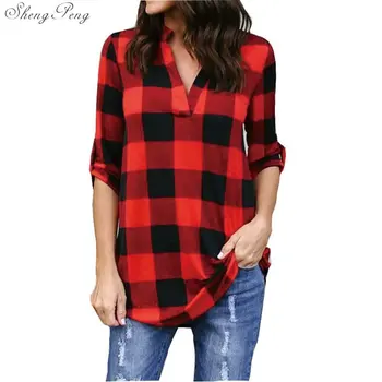 2018 Spring Plaid Shirt Women Casual Long Sleeve Blouse Sexy V-Neck Loose Blouse Shirts Tunic Tops Tee Blusas Mujer 5XL CC605
2018 Spring Plaid Shirt Women Casual Long Sleeve Blouse Sexy V-Neck Loose Blouse Shirts Tunic Tops Tee Blusas Mujer 5XL CC605
