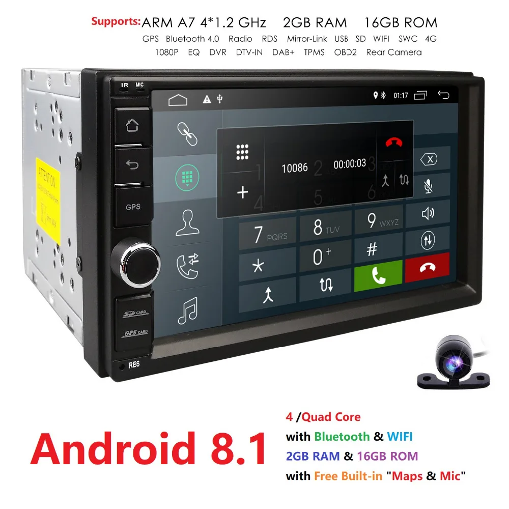 Universal Quad-Core 2 Din Android 8.1 Car Stereo Radio GPS Navigation No-DVD Player Headunit Video Free Rear Camera
Universal Quad-Core 2 Din Android 8.1 Car Stereo Radio GPS Navigation No-DVD Player Headunit Video Free Rear Camera