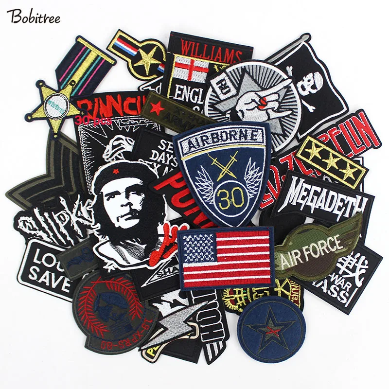 30pcs /lot Punker clothes Patches Embroidery Badges hot iron on for men boys Jeans jacket Motorcycle Stickers
30pcs /lot Punker clothes Patches Embroidery Badges hot iron on for men boys Jeans jacket Motorcycle Stickers