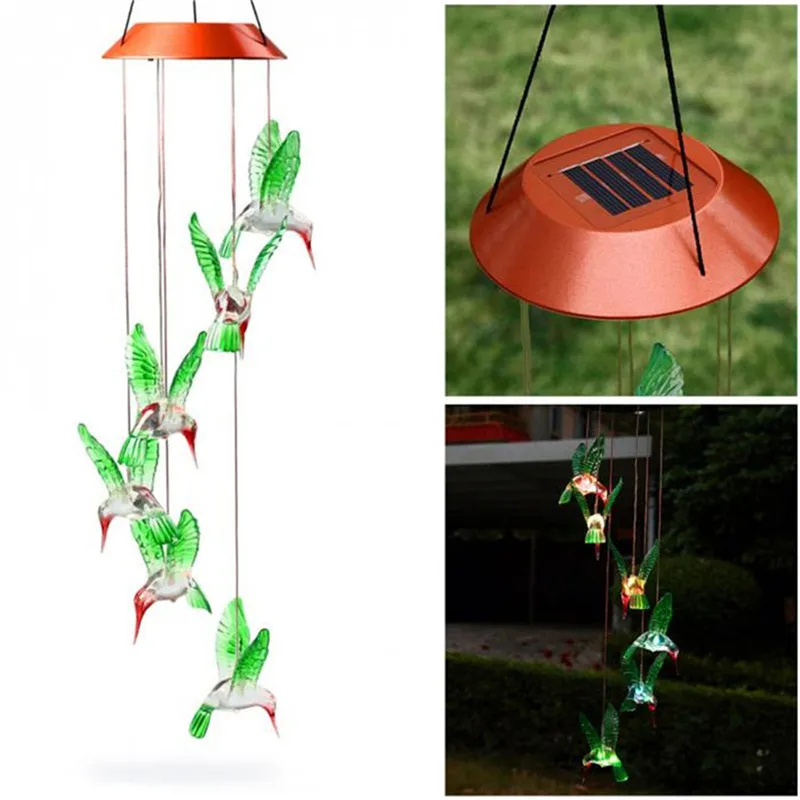 NDTUSMZ solar lamp LED Color Changing Solar light Hummingbird Wind Chimes Light Outdoor Waterproof Hanging Lights
NDTUSMZ solar lamp LED Color Changing Solar light Hummingbird Wind Chimes Light Outdoor Waterproof Hanging Lights