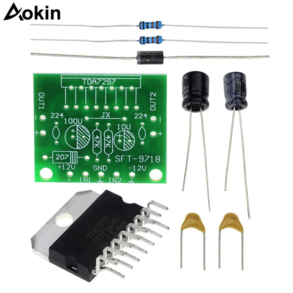 TDA7297 Amplifier Board Spare Parts dc 12v Grade 2.0 Dual Audio encoding 15w Electronic DIY kit
TDA7297 Amplifier Board Spare Parts dc 12v Grade 2.0 Dual Audio encoding 15w Electronic DIY kit