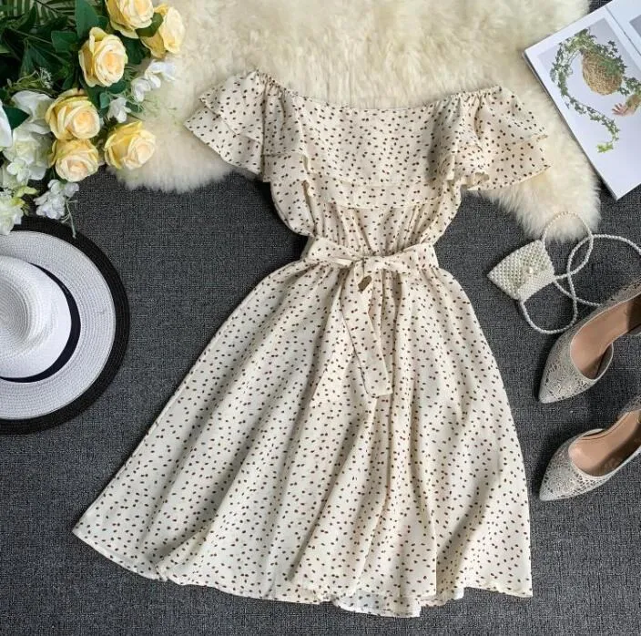 Summer Women Off Shoulder Flower Print Midi Dress Casual Ruffles Chiffon Polka Dots Floral Dress Belt Summer Holiday Beach Dress
Summer Women Off Shoulder Flower Print Midi Dress Casual Ruffles Chiffon Polka Dots Floral Dress Belt Summer Holiday Beach Dress