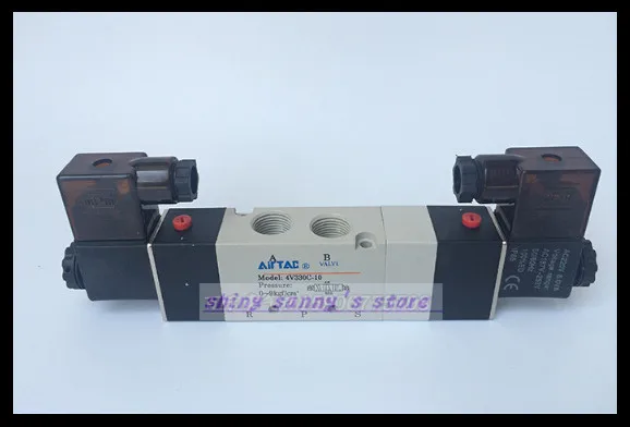 1 шт. 4V330C-10 DC12V DC24V AC110V AC220V 5 Way 3 позиции Двойной Электромагнитный пневматический