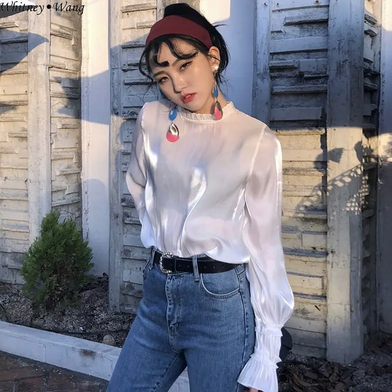 WHITNEY WANG 2019 Весенняя мода уличная винтажная стильная металлическая атласная