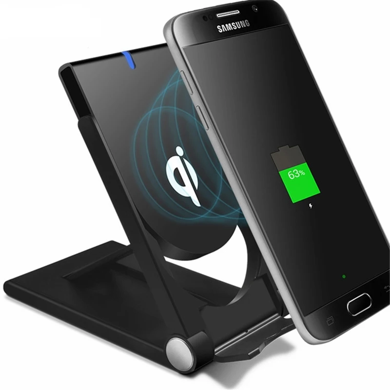 Qi Wireless Charger Holder Dock Mobile Phone Charger Foldable Charging Stand for iPhone xs X 8 Plus Samsung cargador inalambrico
Qi Wireless Charger Holder Dock Mobile Phone Charger Foldable Charging Stand for iPhone xs X 8 Plus Samsung cargador inalambrico