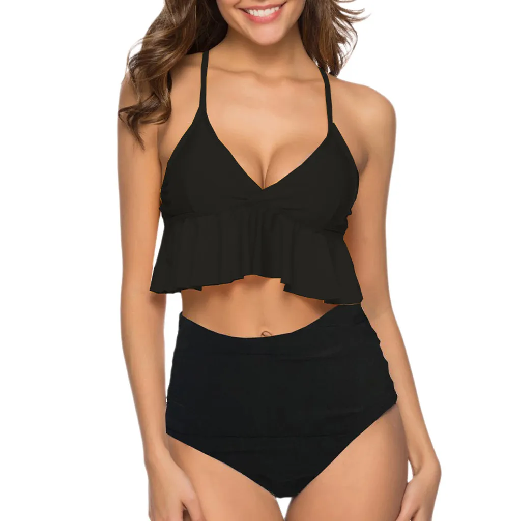 Women Two Pieces Bathing Suits Top Ruffled Biquinis With High Waisted Bottom Bikini Set Bikini Push Up Summer Bahter Suit 2019
Women Two Pieces Bathing Suits Top Ruffled Biquinis With High Waisted Bottom Bikini Set Bikini Push Up Summer Bahter Suit 2019