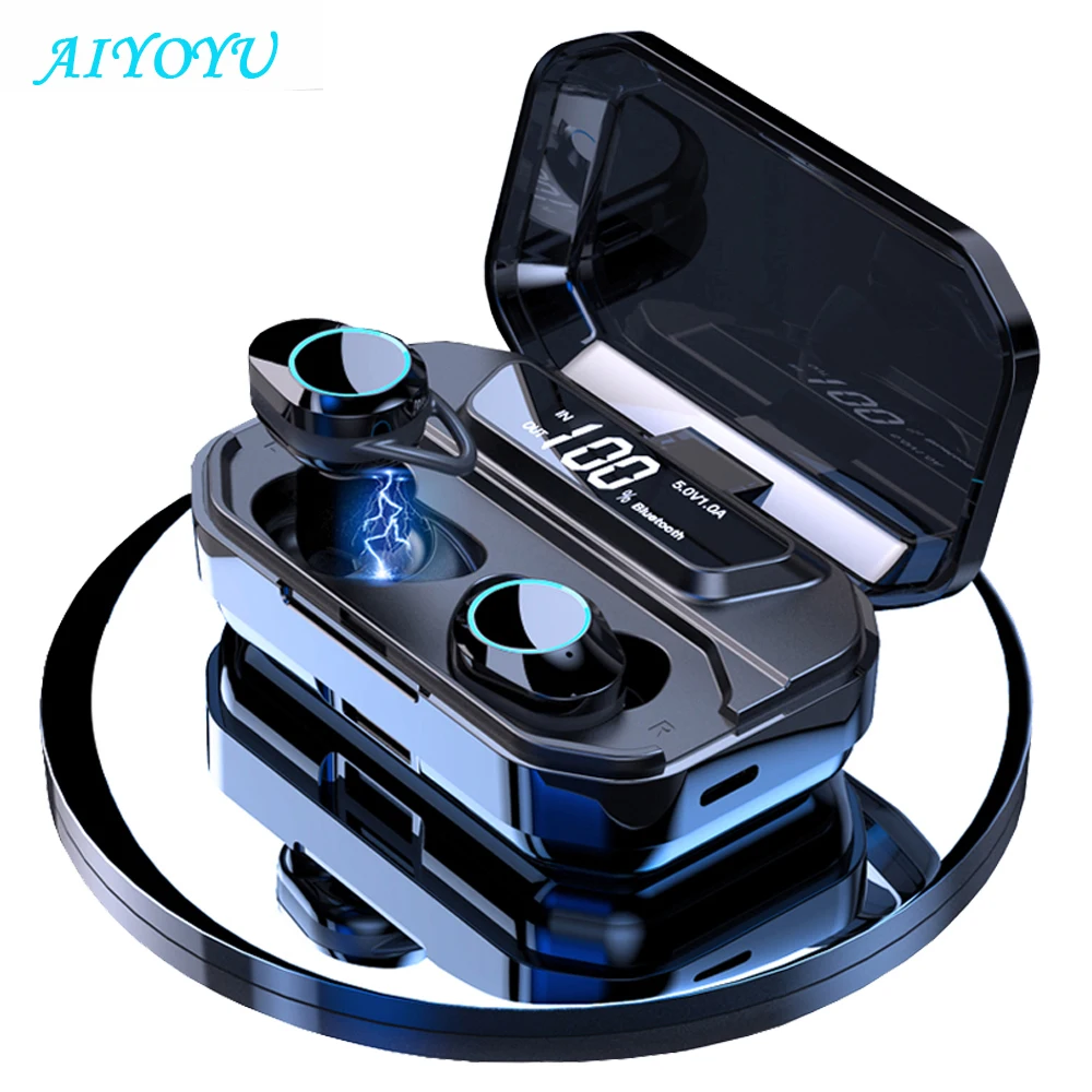 G02 TWS 5.0 Bluetooth 9D Stereo Earphone Wireless Earphones IPX7 Waterproof Earphones 3300mAh LED Smart Power Bank Phone Holder
G02 TWS 5.0 Bluetooth 9D Stereo Earphone Wireless Earphones IPX7 Waterproof Earphones 3300mAh LED Smart Power Bank Phone Holder