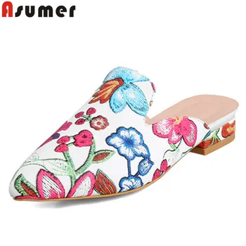 ASUMER big size 34-43 fashion summer new shoes woman pointed toe shallow mules shoes embroider casual flats women 2020
ASUMER big size 34-43 fashion summer new shoes woman pointed toe shallow mules shoes embroider casual flats women 2020