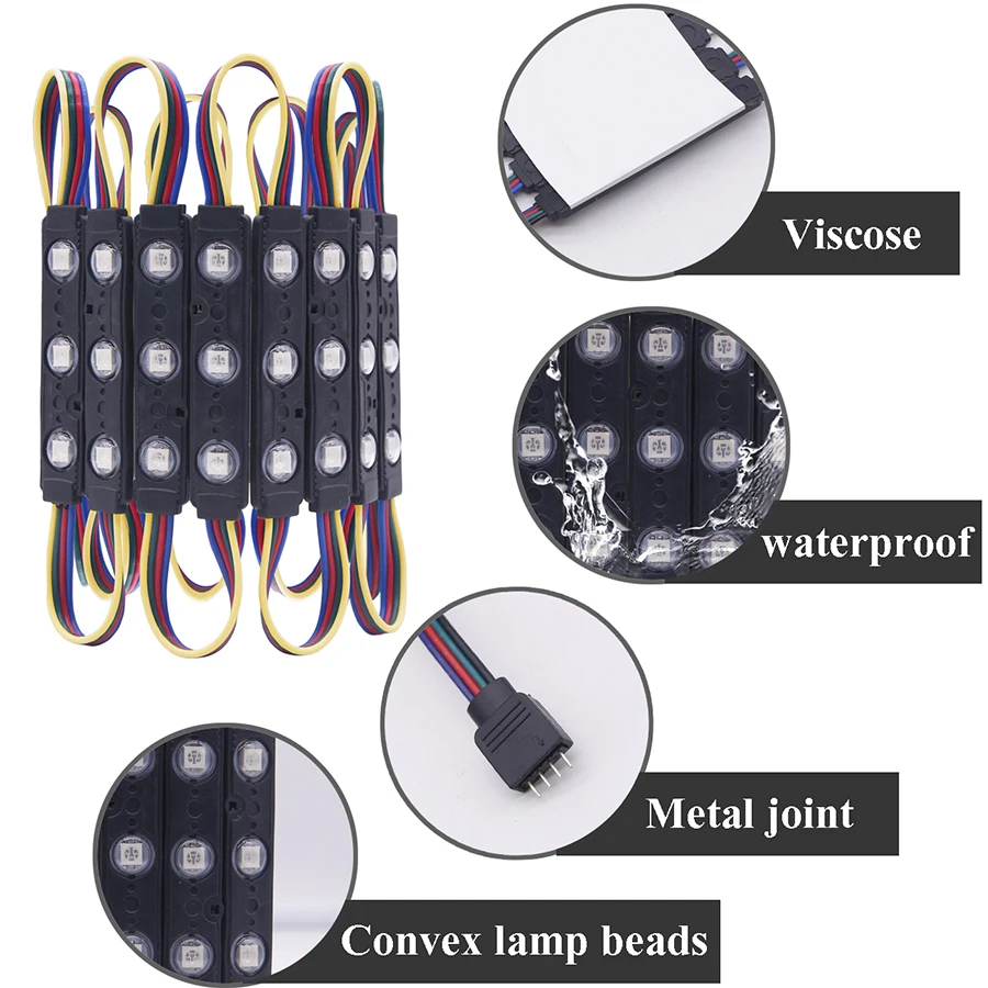 RGB 5050 LED Module Light Injection Molding DC12V 3 LED Waterproof Super Bright Advertising Sign Backlights Light Modules Lamp
RGB 5050 LED Module Light Injection Molding DC12V 3 LED Waterproof Super Bright Advertising Sign Backlights Light Modules Lamp