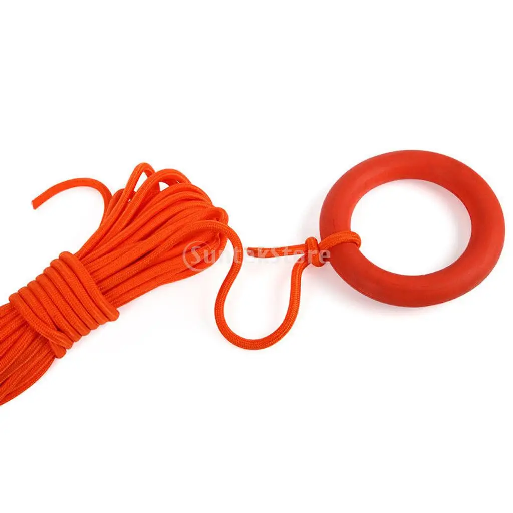 Rubber Emergency Floating Ring Buoy Bracelet Buckle Orange for Life Saving Rope Water Rescue Swimming Diving Boating Fishing