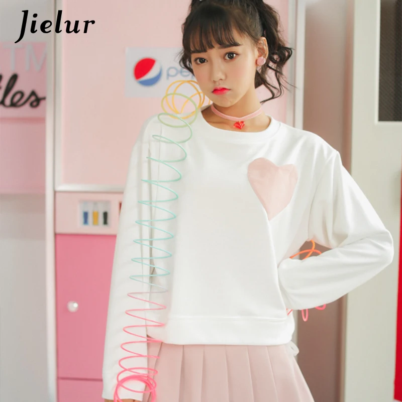Jielur Love Pink Pockets White Thin Sudaderas Mujer 2019 Blue Sweet Kawaii Harajuku Hoodie Korean Fashion Streetwear Sweatshirt
Jielur Love Pink Pockets White Thin Sudaderas Mujer 2019 Blue Sweet Kawaii Harajuku Hoodie Korean Fashion Streetwear Sweatshirt