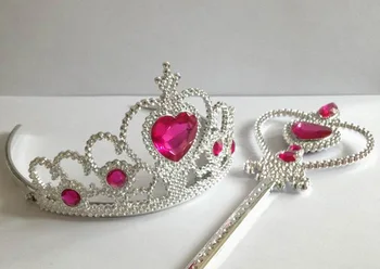 Crown and magic stick for Princess Elsa Aurora Belle Ariel Rapunzel Sofia Cinderella Snow White 
Crown and magic stick for Princess Elsa Aurora Belle Ariel Rapunzel Sofia Cinderella Snow White