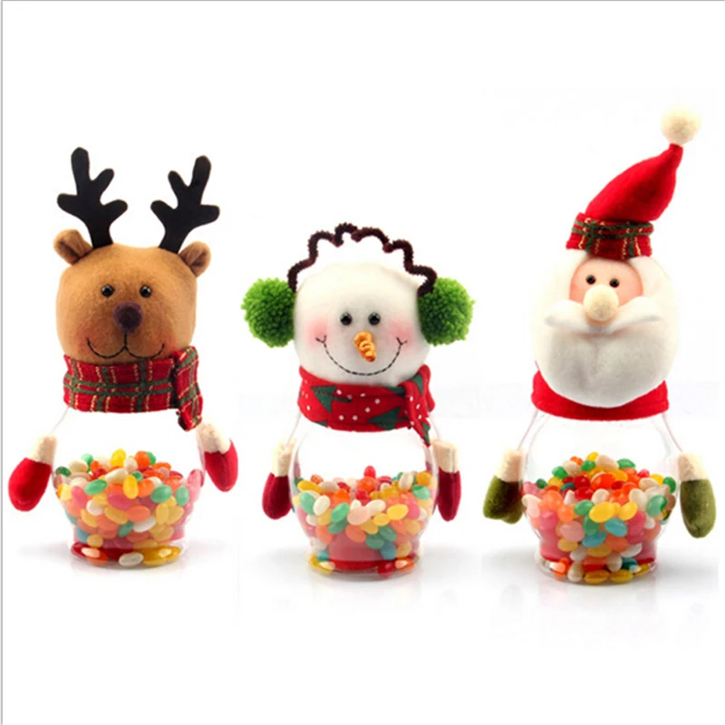 santa claus snowman elk christmas candy jar christmas gift for