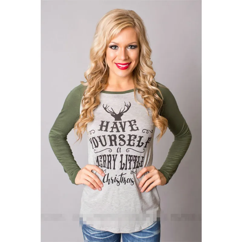 2018 New Autumn Womens Long Sleeve Christmas T Shirts Deer Cotton Letter T Shirt For Women Tops Patchwork Tee Shirt
2018 New Autumn Womens Long Sleeve Christmas T Shirts Deer Cotton Letter T Shirt For Women Tops Patchwork Tee Shirt