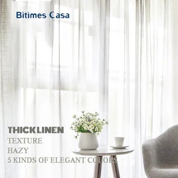 Thick Linen Texture Windows Screening Voile Tulle Curtain For Living Room Bedroom Solid Color Home Decoration
Thick Linen Texture Windows Screening Voile Tulle Curtain For Living Room Bedroom Solid Color Home Decoration