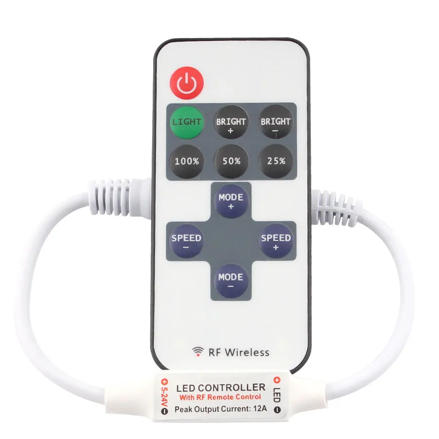DC 12V RF Controller Remote 11key Mini Wireless RF Controller Remote Dimmer Single Color For Led Strip SMD 5050 2835 3528
DC 12V RF Controller Remote 11key Mini Wireless RF Controller Remote Dimmer Single Color For Led Strip SMD 5050 2835 3528