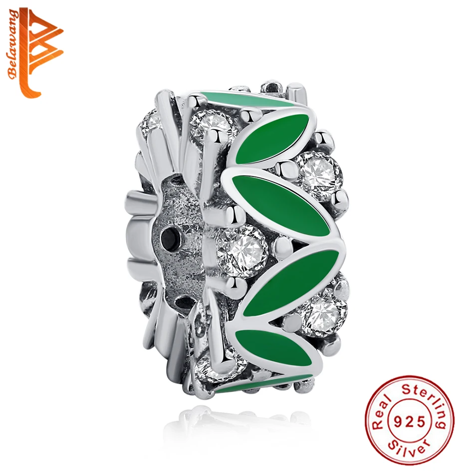 925 Sterling Silver Charm Green Enamel Leaf with Clear CZ Spacer Beads Fit Original Pandora Bracelet Neclace Authentic Jewelry
925 Sterling Silver Charm Green Enamel Leaf with Clear CZ Spacer Beads Fit Original Pandora Bracelet Neclace Authentic Jewelry