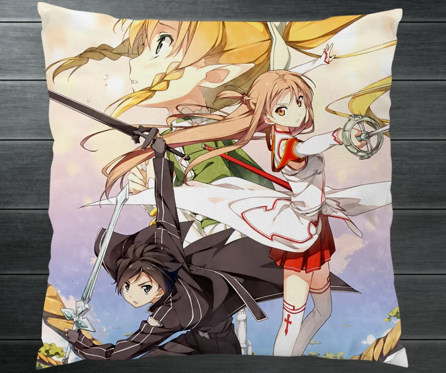 Anime Novel SAO Sword Art Online Kirito Yuuki Asuna Two Side Pillowcases Hugging Pillow Cushion Case Cover Manga Cosplay Gift P5
Anime Novel SAO Sword Art Online Kirito Yuuki Asuna Two Side Pillowcases Hugging Pillow Cushion Case Cover Manga Cosplay Gift P5