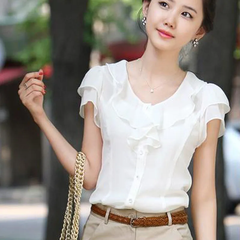 New Womens Tops Fashion 2018 Women Summer Chiffon Blouse Plus Size Ruffle Batwing Short Sleeve Casual Shirt Black White
New Womens Tops Fashion 2018 Women Summer Chiffon Blouse Plus Size Ruffle Batwing Short Sleeve Casual Shirt Black White