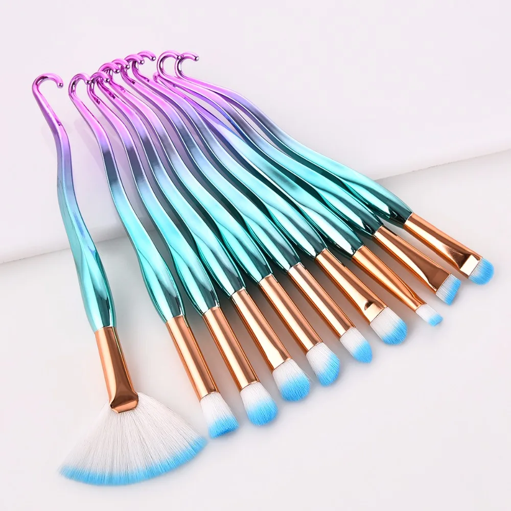 10pcs Beauty Makeup Brushes Set Cosmetic Foundation Powder Eye Shadow Face Blending Make Up Brush Kit Cosmetics Maquiagem | Красота и
