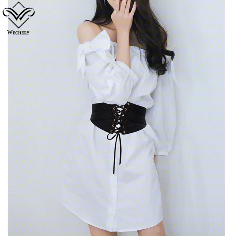 Wechery Lace Up Wide Waistband Black Elastic Belts for Women White Cummerbund Fashion Zipper Retro Slimming Strap for Dress
Wechery Lace Up Wide Waistband Black Elastic Belts for Women White Cummerbund Fashion Zipper Retro Slimming Strap for Dress