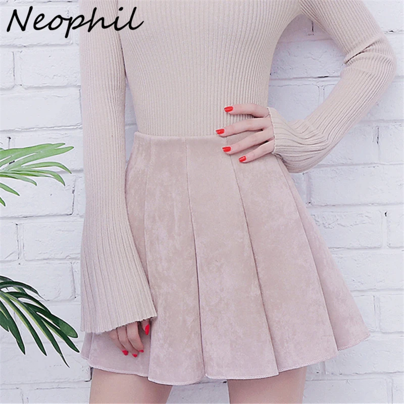 Neophil 2019 Autumn Women Mini Pleated Suede Skirts Preppy Style Falda Plisada High Waist School Girls Skater Short Skirt S1806
Neophil 2019 Autumn Women Mini Pleated Suede Skirts Preppy Style Falda Plisada High Waist School Girls Skater Short Skirt S1806