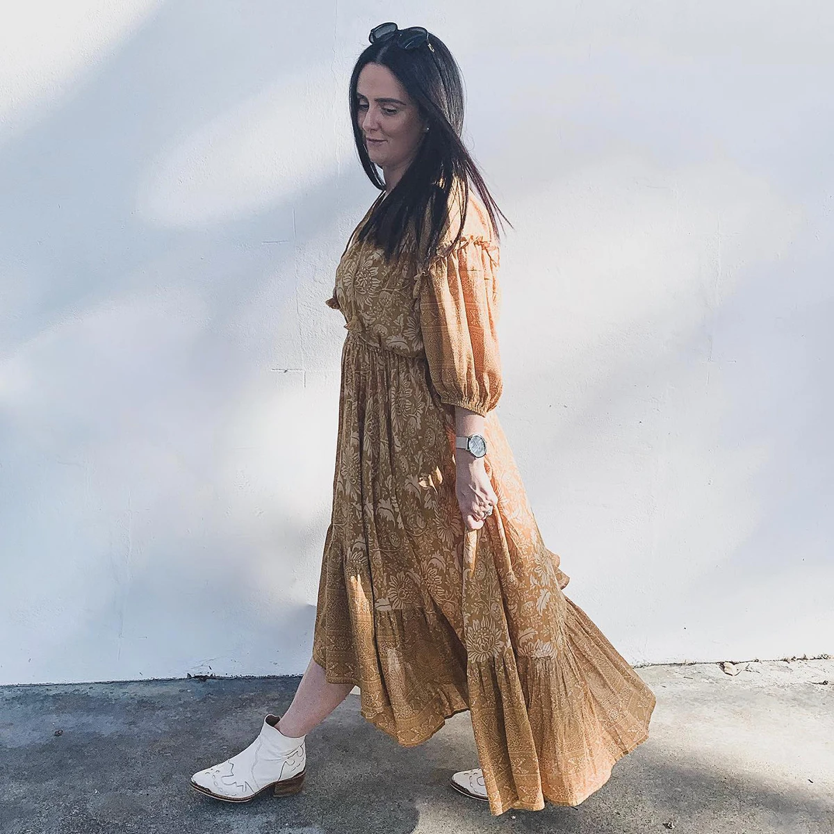 Vintage Lioness Ruched Midi Dress V-Neck 3/4 Sleeve Spring Summer Elastic Waist Casual Women Beach Party Wear 2019 Boho Dresses
Vintage Lioness Ruched Midi Dress V-Neck 3/4 Sleeve Spring Summer Elastic Waist Casual Women Beach Party Wear 2019 Boho Dresses