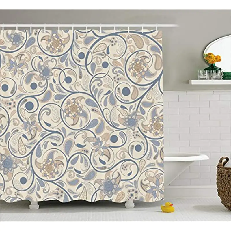 Vixm Vintage Shower Curtain Oriental Scroll with Swirling Leaves with Eastern Inspirations Cloth Fabric Bath Curtains
Vixm Vintage Shower Curtain Oriental Scroll with Swirling Leaves with Eastern Inspirations Cloth Fabric Bath Curtains