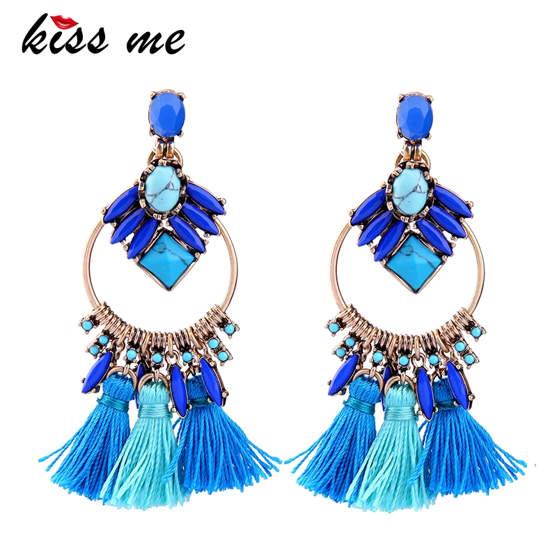 KISS ME Brand Women Ethnic Style Blue Rope Tassel Big Earrings 2017 Alloy Vintage Drop Earrings Bohemian Jewelry
KISS ME Brand Women Ethnic Style Blue Rope Tassel Big Earrings 2017 Alloy Vintage Drop Earrings Bohemian Jewelry