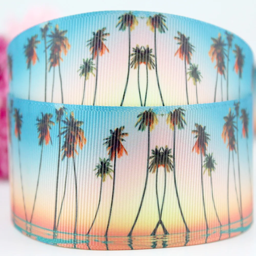 38mm coconut tree printed hot transfer ribbon grosgrain polyester webbing weding party DIY decorations band 10/20 yards
38mm coconut tree printed hot transfer ribbon grosgrain polyester webbing weding party DIY decorations band 10/20 yards