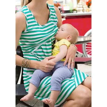 Hot Striped Nursing Clothes Chen Women Summer Sleeveless Dress Breastfeeding Casual Slim Moms Mother Maternity Clothing Daddy
Hot Striped Nursing Clothes Chen Women Summer Sleeveless Dress Breastfeeding Casual Slim Moms Mother Maternity Clothing Daddy