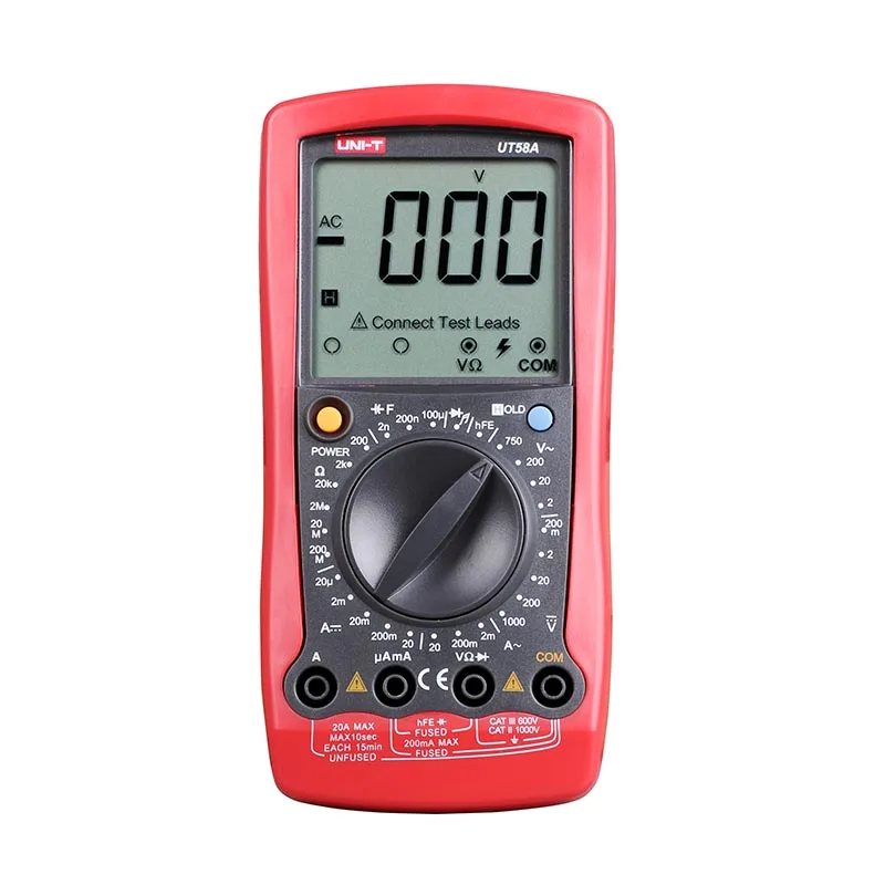 UNI-T UT58A Digital Multimeter DC/AC Voltage Current Resistance Capacitance Tester DMM General Ammeter Multitester
UNI-T UT58A Digital Multimeter DC/AC Voltage Current Resistance Capacitance Tester DMM General Ammeter Multitester