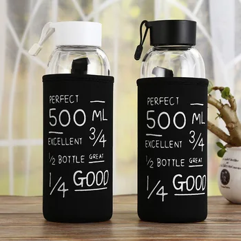 BEEMSK 500ml Summer Creative single-layer glass bottles outdoor sports glass cute water bottle white/back with lid with bag
BEEMSK 500ml Summer Creative single-layer glass bottles outdoor sports glass cute water bottle white/back with lid with bag