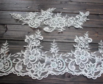 Super Ivory Embroidered Tulle Lace Trim with Greenish Crystalline Thread Bridal Wedding Lace
Super Ivory Embroidered Tulle Lace Trim with Greenish Crystalline Thread Bridal Wedding Lace