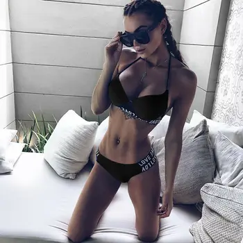 Women's Swimwear Halter Neck Bikini Set Push-up Padded Bra Bathing Suit Swimsuit Bandage Bikini Set Push-up Padded Bra
Women's Swimwear Halter Neck Bikini Set Push-up Padded Bra Bathing Suit Swimsuit Bandage Bikini Set Push-up Padded Bra