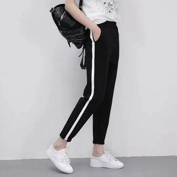 2019 Spring Sweatpants female fashion Harem Pants Loose Trousers For Women Black Striped Side Sweat Pants Female Plus Size S-3XL
2019 Spring Sweatpants female fashion Harem Pants Loose Trousers For Women Black Striped Side Sweat Pants Female Plus Size S-3XL