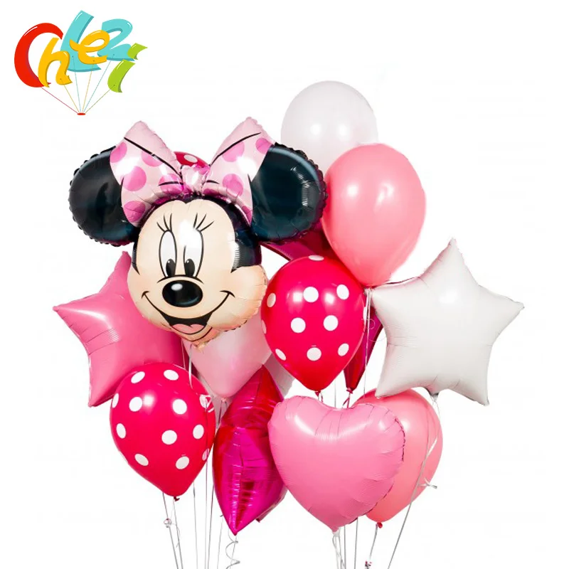11pcs/lot Baby shower Minnie Mickey theme Baby 1 2 3 year Birthday Party Decor supplies Dot latex Ball star heart Foil Balloons
11pcs/lot Baby shower Minnie Mickey theme Baby 1 2 3 year Birthday Party Decor supplies Dot latex Ball star heart Foil Balloons