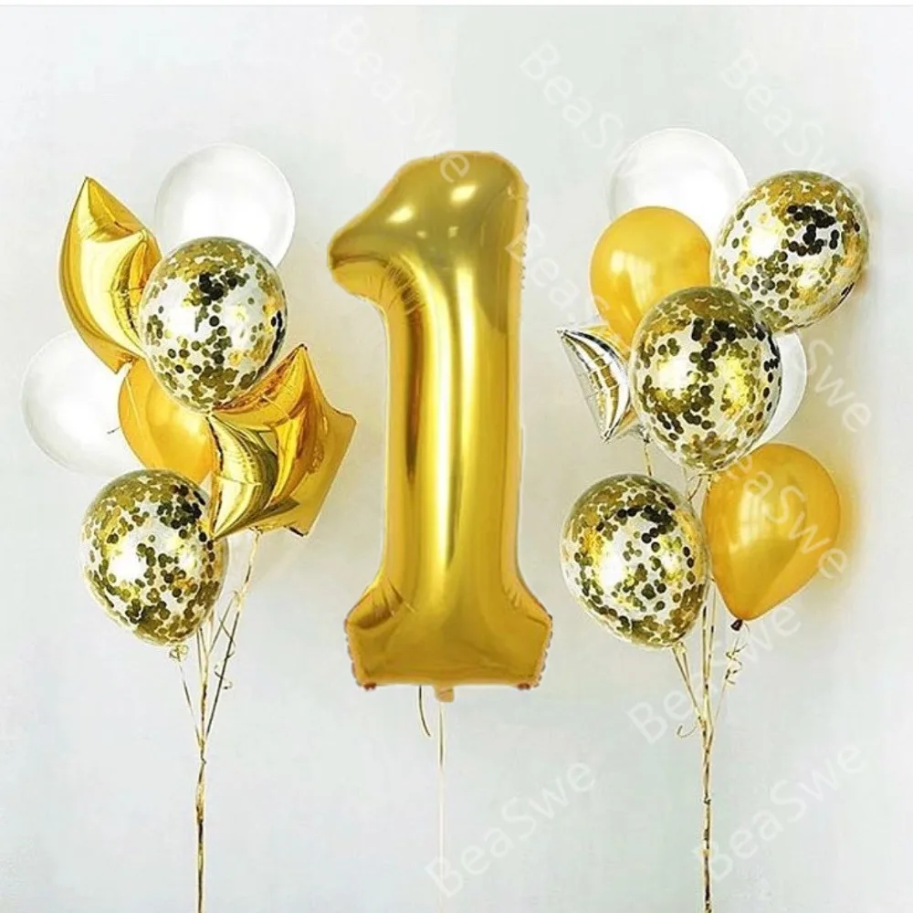 18pcs/lot Large Size 40inch gold star Foil Number 1 2 3 Balloon figures with 10inch latex balls confetti birthday party Decor
18pcs/lot Large Size 40inch gold star Foil Number 1 2 3 Balloon figures with 10inch latex balls confetti birthday party Decor