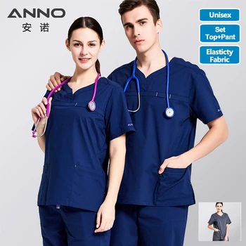 ANNO Medical Clothes for Women Men Blue Surgical Scrubs Set for Classic V neck Nursing Uniforms with Stretch Fabrics
ANNO Medical Clothes for Women Men Blue Surgical Scrubs Set for Classic V neck Nursing Uniforms with Stretch Fabrics
