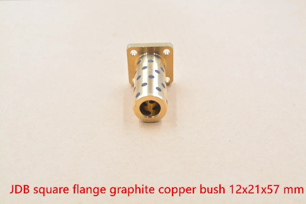 

oil-free bearing 12mmx21mmx57mm square flange copper bush JDB solid lubricant embedded graphite sleeve 1pcs