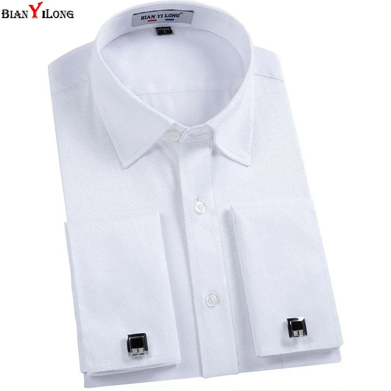 BIANYILONG 2019 Men's Luxury French Cuff Solid Color/Twill Full Dress Shirts Lapel Long Sleeve Classic-fit Formal Shirt White
BIANYILONG 2019 Men's Luxury French Cuff Solid Color/Twill Full Dress Shirts Lapel Long Sleeve Classic-fit Formal Shirt White